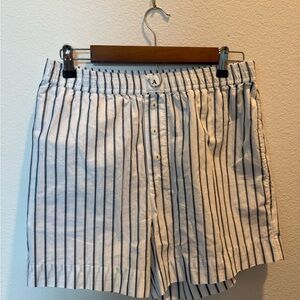 Anthropologie The Wren boxer shorts- White and blue striped with matching top